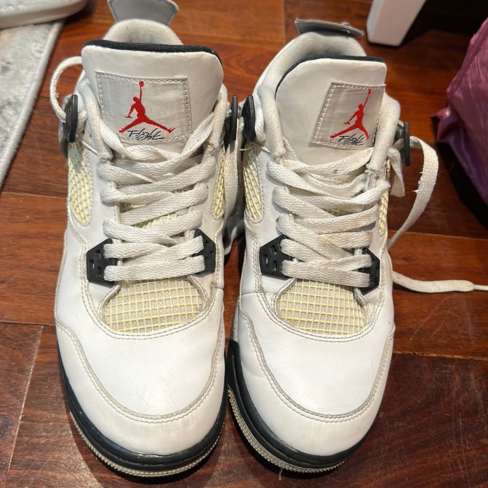 Jordan force cement boys sneakers Nike white 6 kids leather lace
